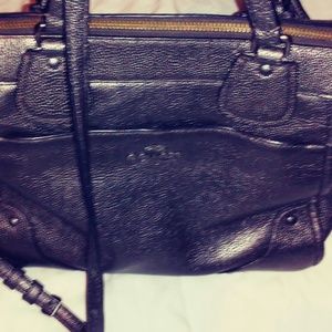 Coach Grain Leather Mickie Satchel Gunmetal